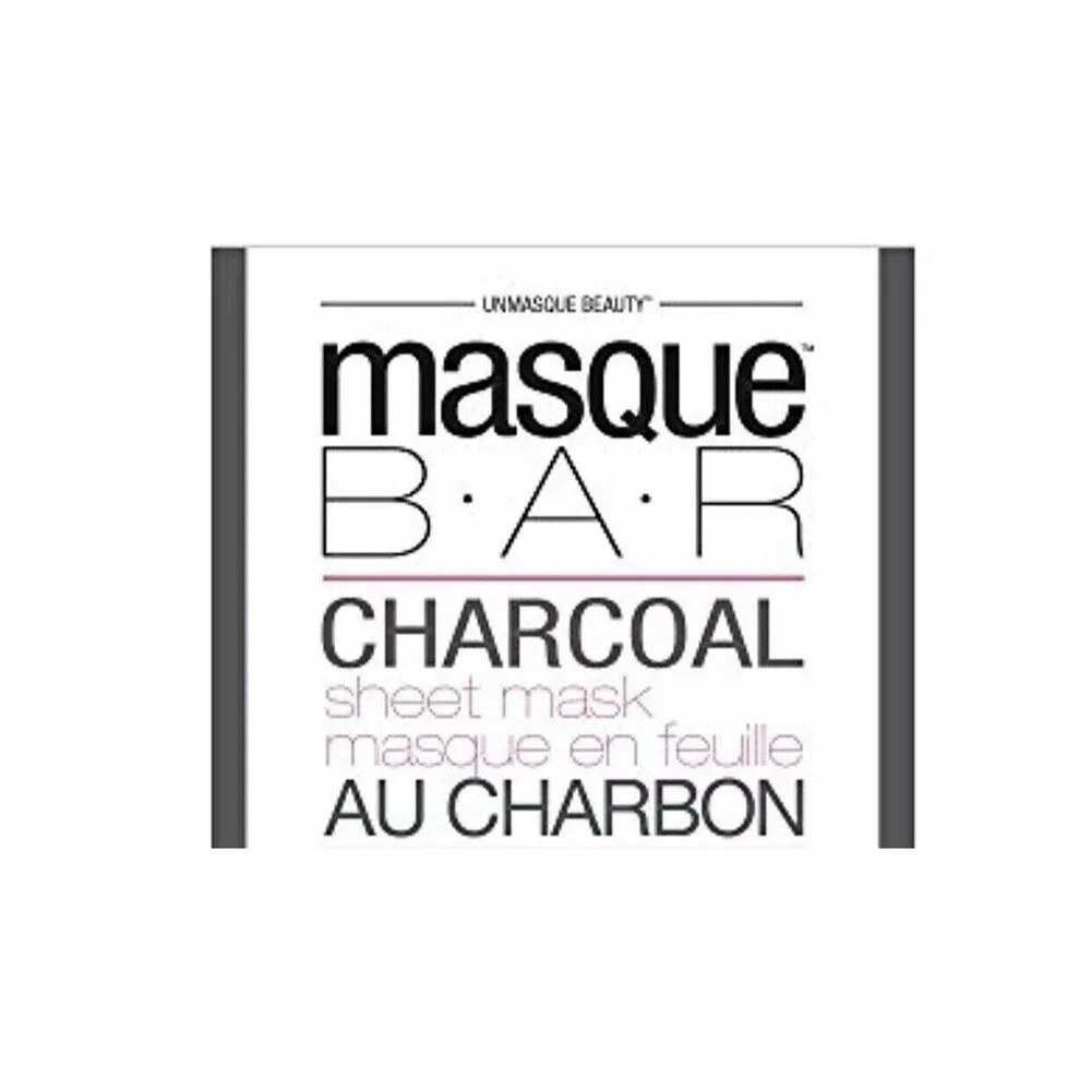 Masque Bar Charcoal Sheet Mask 3 Pack Bamboo Fiber Detox Pore Care Skincare NEW